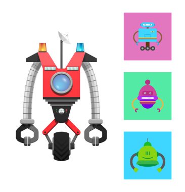 Mekanik yaratık koleksiyonu vektör çizim