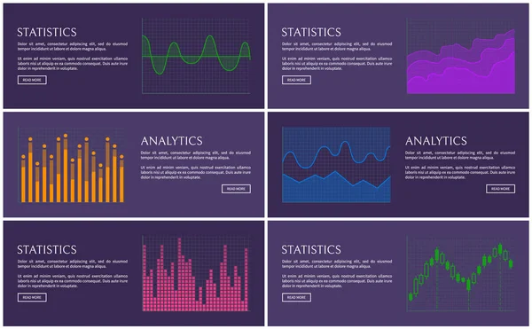 Statystyki i analiz plakat, diagramy wektor — Wektor stockowy