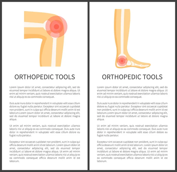Orthopädische Werkzeuge plakatieren Textvektorillustration — Stockvektor