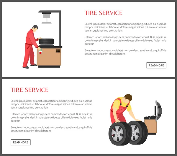 Servizio pneumatici e Automobile Workshop Color Card — Vettoriale Stock