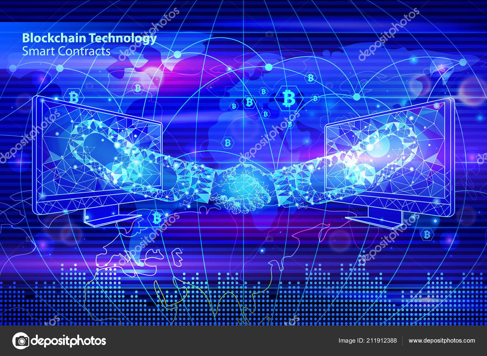 blockchain smart contacts vector illustration stock vector smart contacts