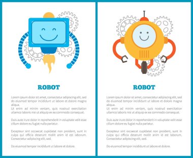 Posterler vektör çizim robot topluluğu