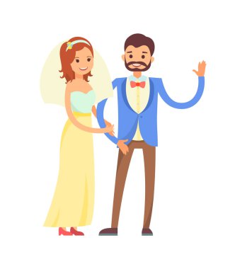 Çok renkli düğün afiş vektör çizim