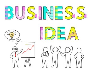 İş fikri Promo posteri ile insan siluetleri