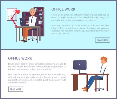 İşyeri Ofis iş Poster metin örnek erkek oturmak