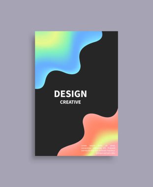 Yaratıcı tasarım broşür bulanık Mockup kırmızı, mavi