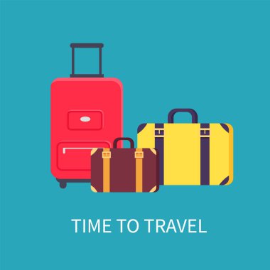 Poster başlık vektör çizim seyahat için zaman