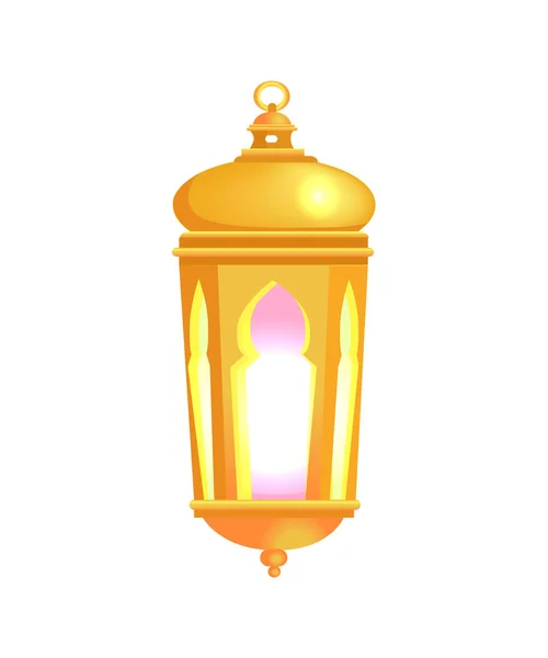 Lanterna con luce incandescente Illustrazione vettoriale — Vettoriale Stock