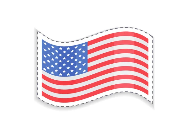 Old Glory USA Flag of Rectangular Shape, Patriotic — Stock Vector