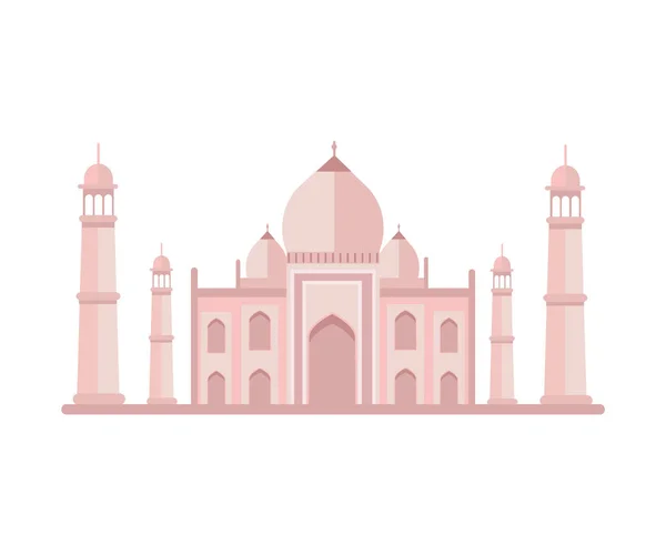 Slavné luxusní Taj Mahal budova s věží — Stockový vektor