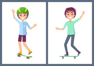 Patenciler koleksiyonu gençler illüstrasyon vektör