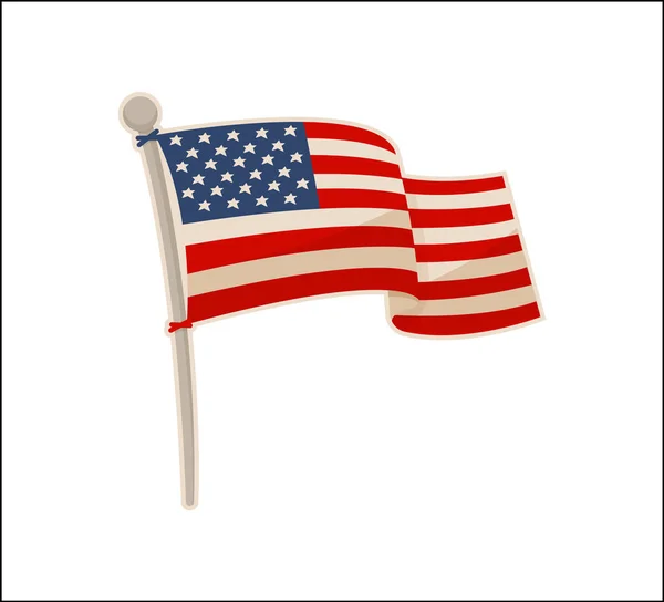 USA National Flag Icon Colorful Vector Banner — Stock Vector