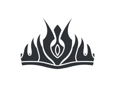 Alışılmadık eski Crown taş siyah siluet