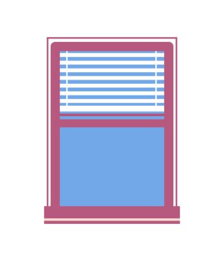 Pencereyi yarı kapalı jaluzi vektör çizim