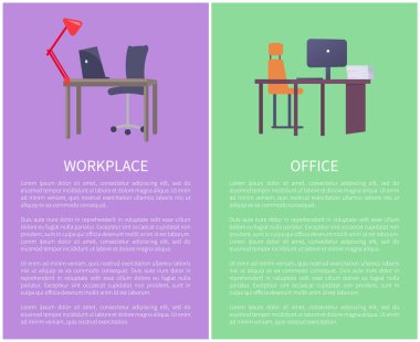 Ofis İşyeri tasarımı masa bilgisayar dizüstü bilgisayar ile