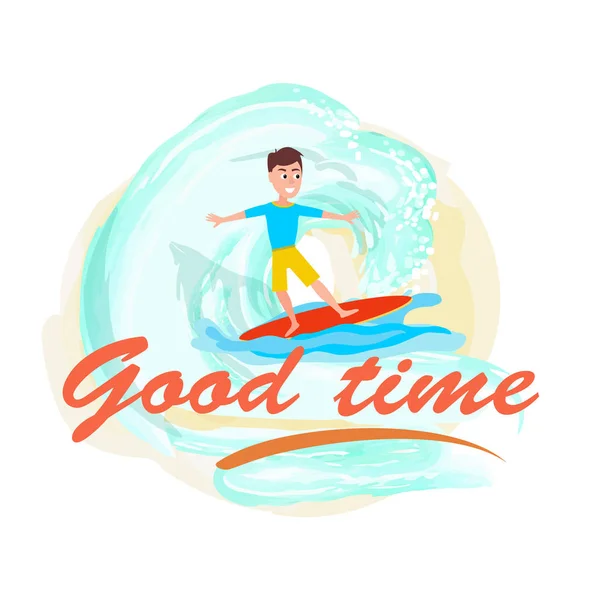 Good Time Poster Surfing Sport Activity and Boy