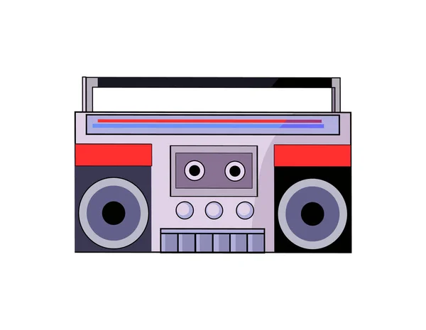 80 年代のテープ レコーダー クローズ アップ ベクトル図 — ストックベクタ