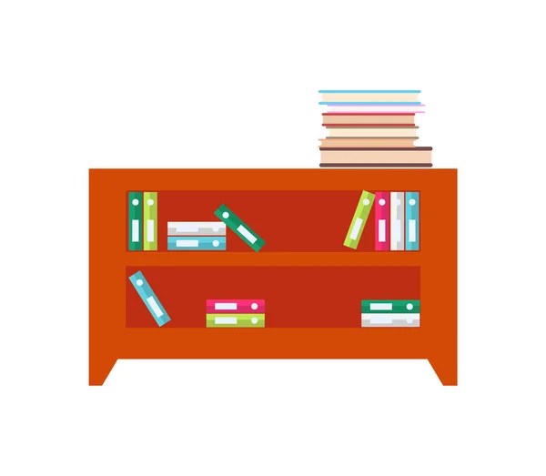 Cabinet plein de livres et de dossiers de documents — Image vectorielle