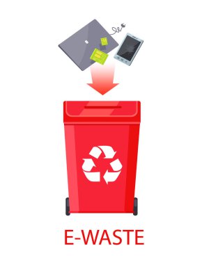 E-atık Poster başlık vektör çizim ile