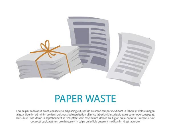 Paper Waste Sample Colorful Vector Illustration — Stock Vector