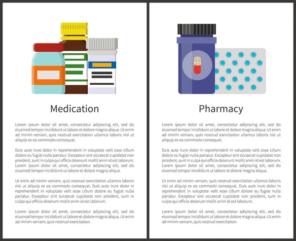 Itens de Medicação e Farmácia Ilustração do Vetor — Vetor de Stock