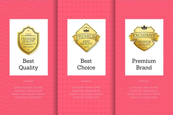 Mejor Premio Golden Offer Etiquetas de calidad premium — Vector de stock