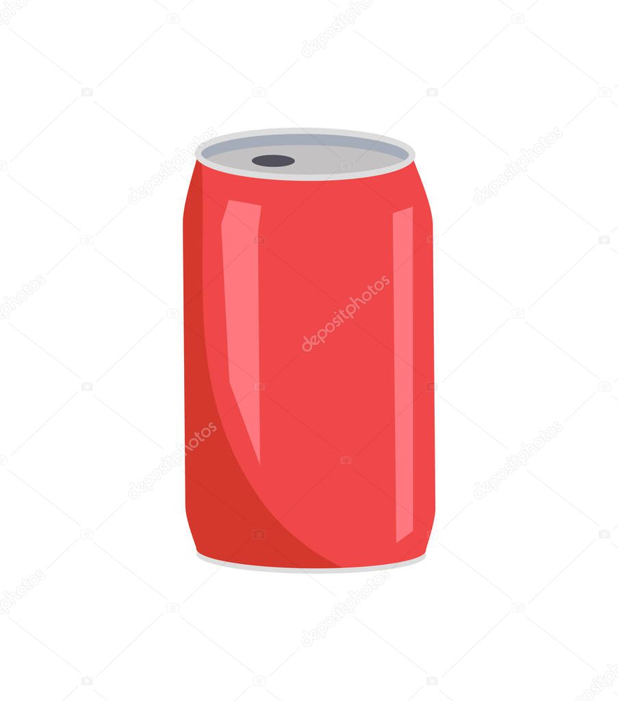 Coca Cola Red Can Closeup Vector Illustration