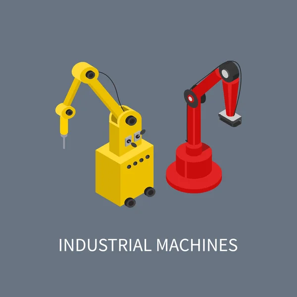 Macchine industriali che utilizzano per la produzione intelligente — Vettoriale Stock