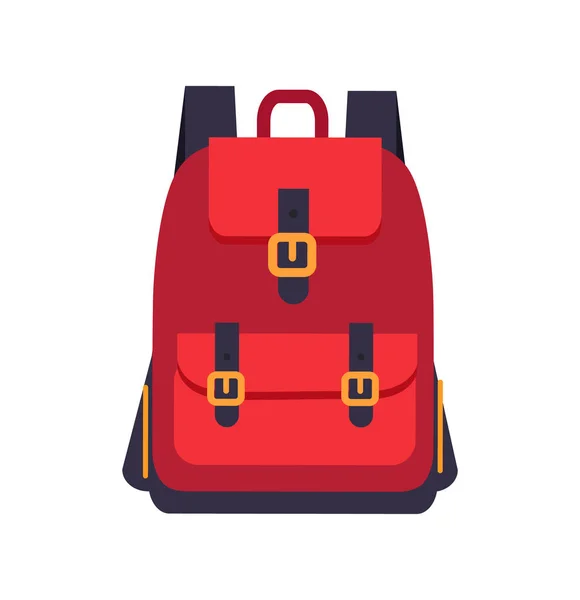 Красный рюкзак с черными стропами — стоковый вектор