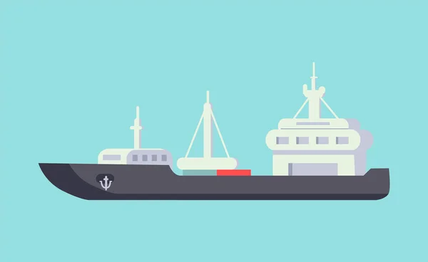 Navire pour le transport de marchandises sur longue distance — Image vectorielle
