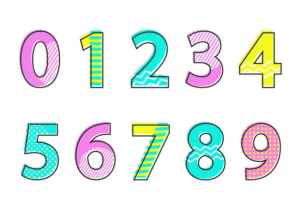 Numaraları yazı tipi türü koleksiyon vektör çizim — Stok Vektör
