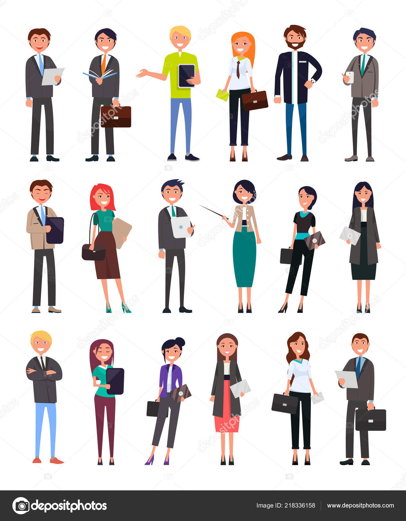 Entrepreneurs Executive Workers Men and Women Set Stock Vector by ...