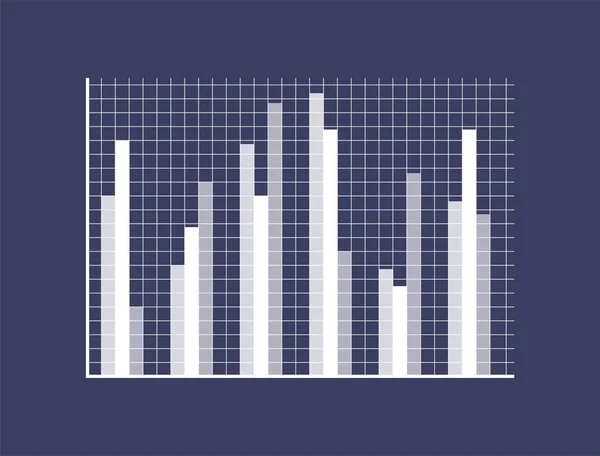 Graphic Chart with Thin Bars on Checkered Field