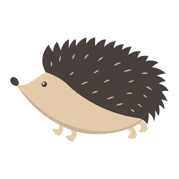 Cute Hedgehog Cartoon Flat Vector Sticker or Icon — Stock Vector