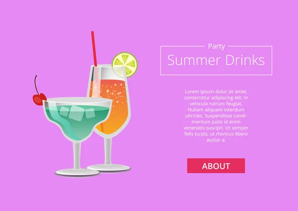 Festa de cor de bebidas de verão Publicidade Web Banner — Vetor de Stock