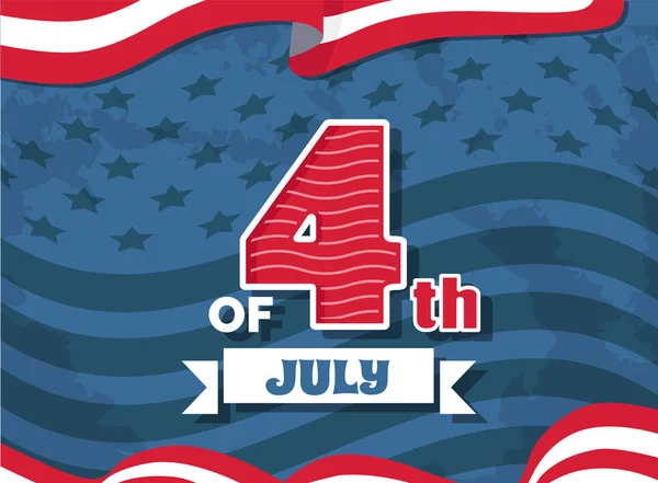 Ilustração do Vetor do Dia da Independência de 4 de Julho — Vetor de Stock