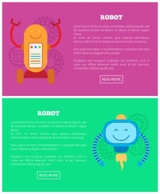 Robot koleksiyonu Internet sayfası vektör çizim