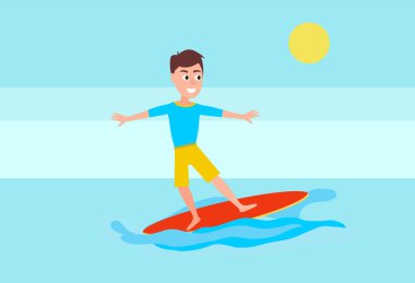 Sörf spor aktivitesi ve çocuk Surfboarder sörfçü