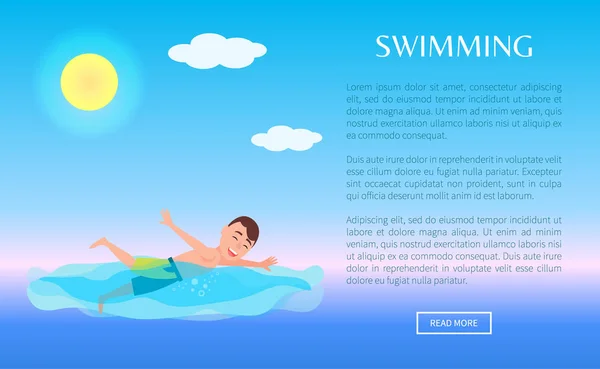 Swimming Web Poster Design, Summer Sport Activity