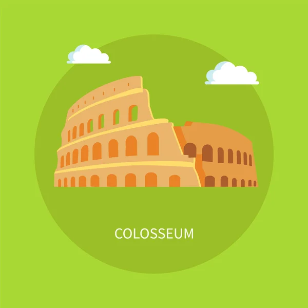 Roman Coliseum Ruins in Ancient Architecture Style — Stock Vector