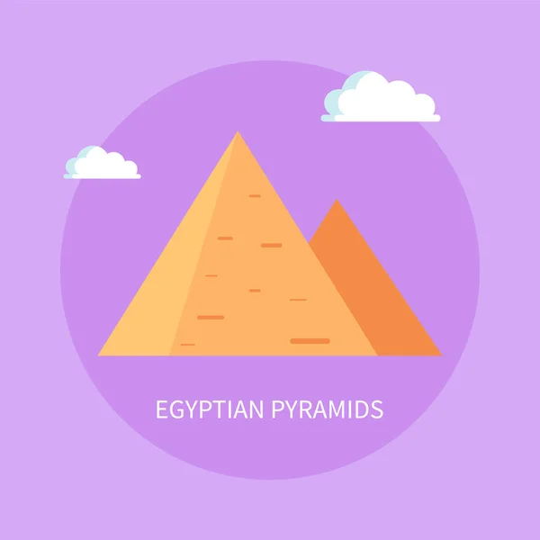 Egyptian Pyramids as Famous Ancient Attraction — Stock Vector