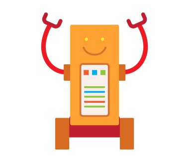 Robot uzun eller gülümsemek vektör çizim ile