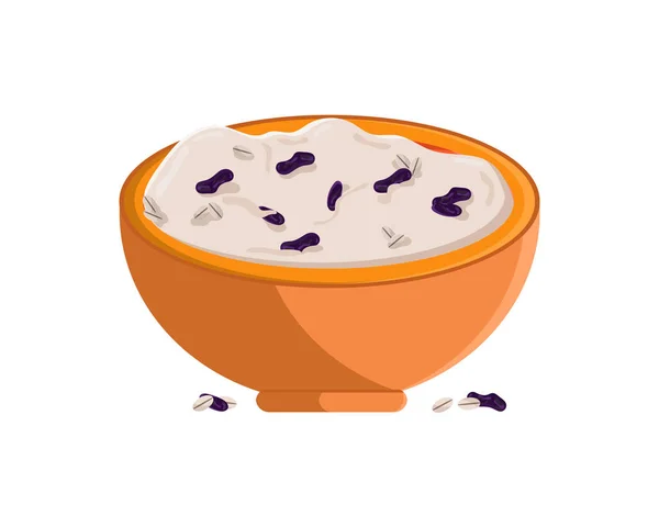 Ryż i zdrowe jedzenie miska wektor ilustracja — Wektor stockowy
