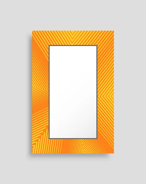 Ljusa gula vertikala fotoram med ränder — Stock vektor