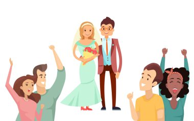 Gelin buketi ve güzel mayo mutlu damat ile