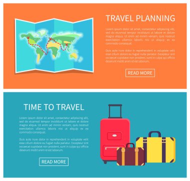 Web sayfaları kümesi vektör çizim planlama seyahat