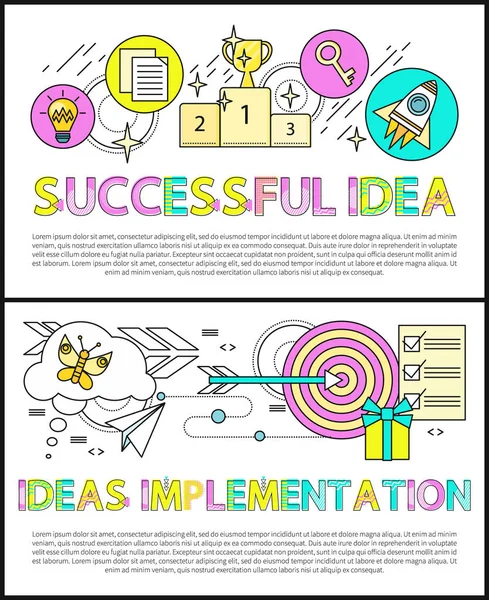 Ideia de sucesso Implementação Ilustração vetorial —  Vetores de Stock