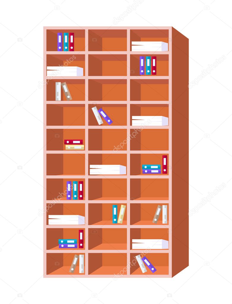 Bookcase with Multi Shelves Full of Paper Document