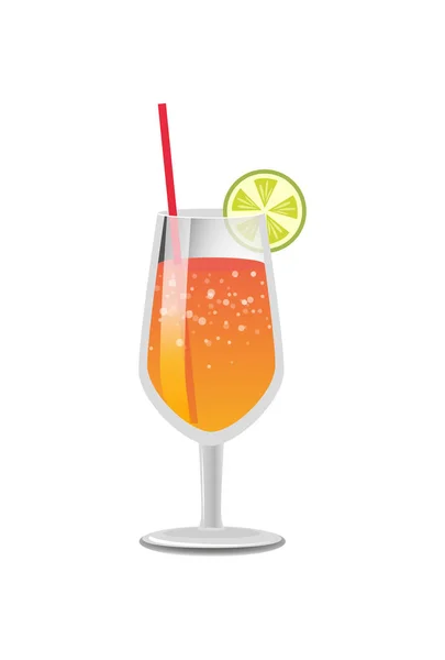 Refrescante bebida de limonada de verano cristalería con estilo — Vector de stock