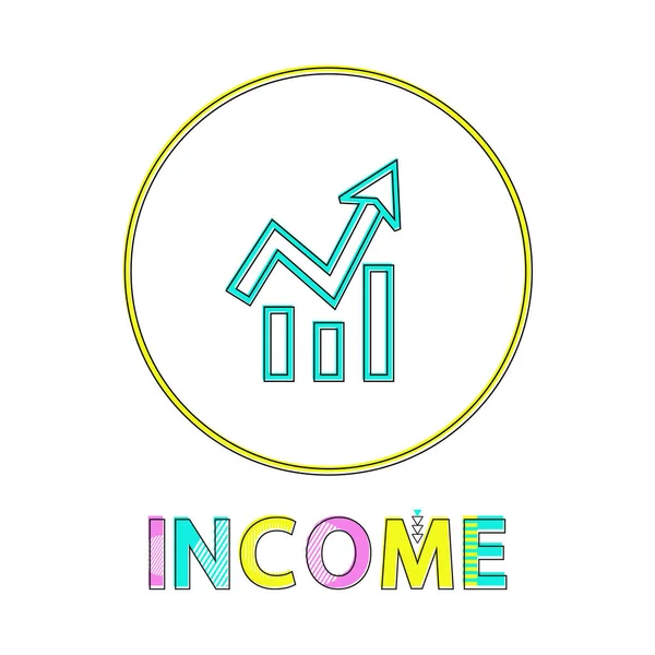 Einkommen helle runde Symbolvorlage für Online-App — Stockvektor